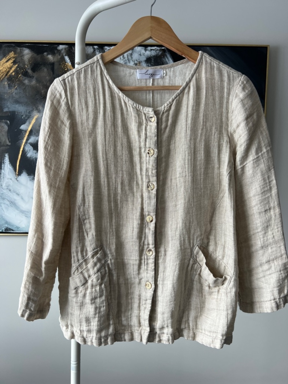 Lightweight linen Button-Front Jacket